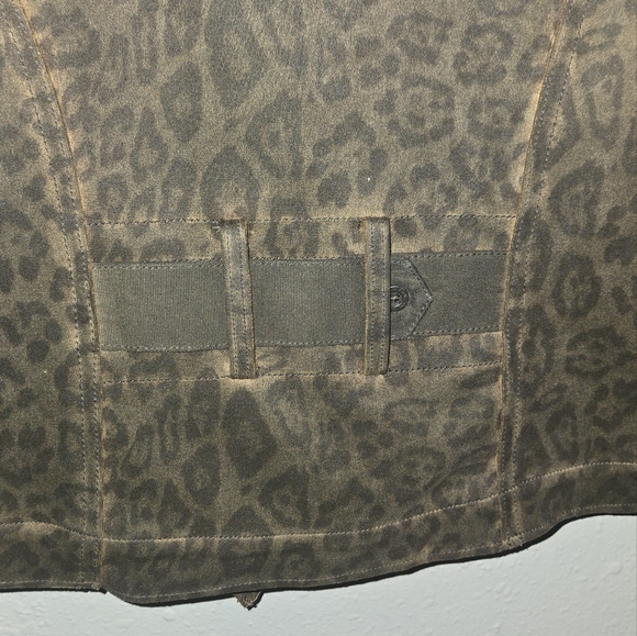 Marrakech anthropologie brown animal print moto style jacket women's size small - Picture 7 of 8